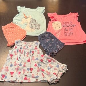 Adorable Girls' Pajama Set with Unicorn and Ice Cream Prints